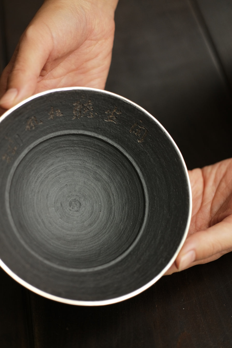 Silver-Rimmed Black Clay Hand-Made Hucheng