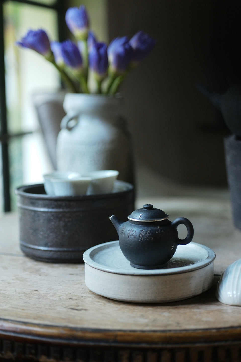 Midnight Black Kintsugi Teapot