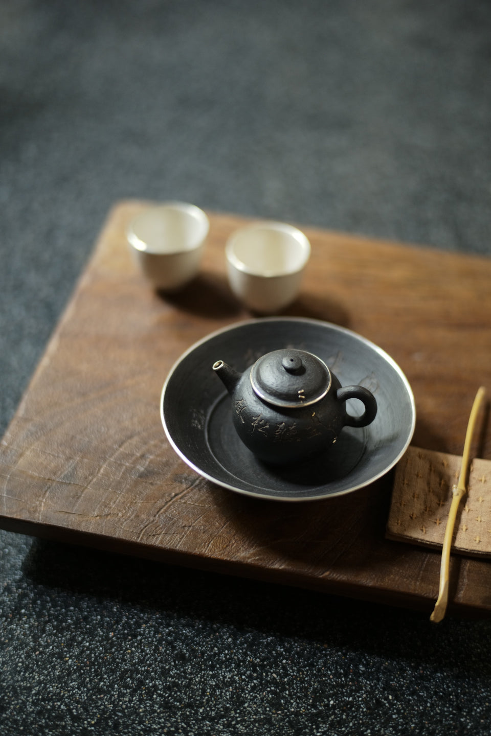 Midnight Black Kintsugi Teapot