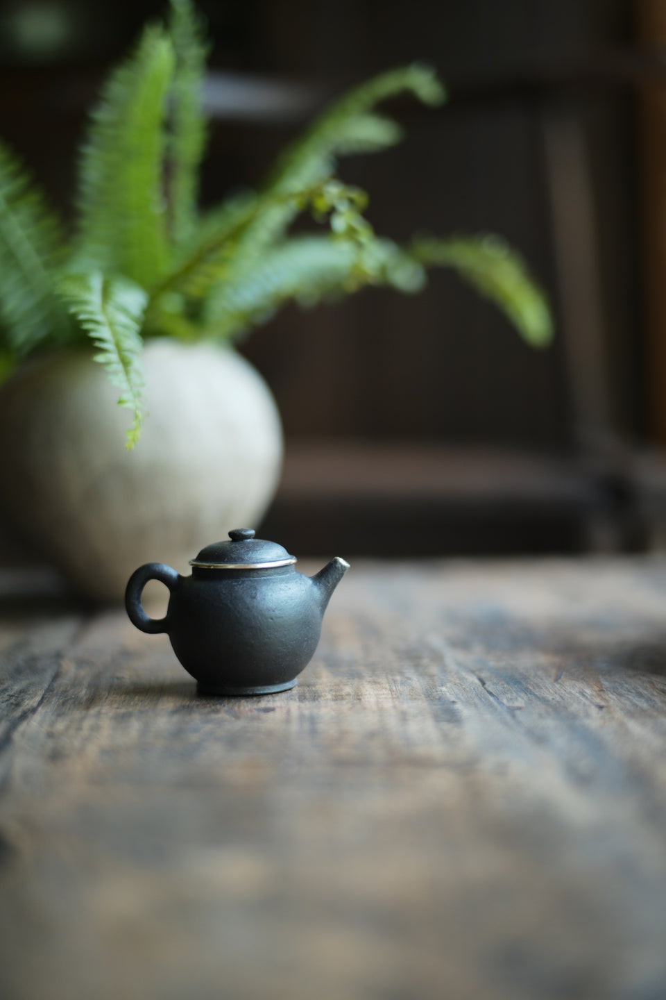 Midnight Black Kintsugi Teapot