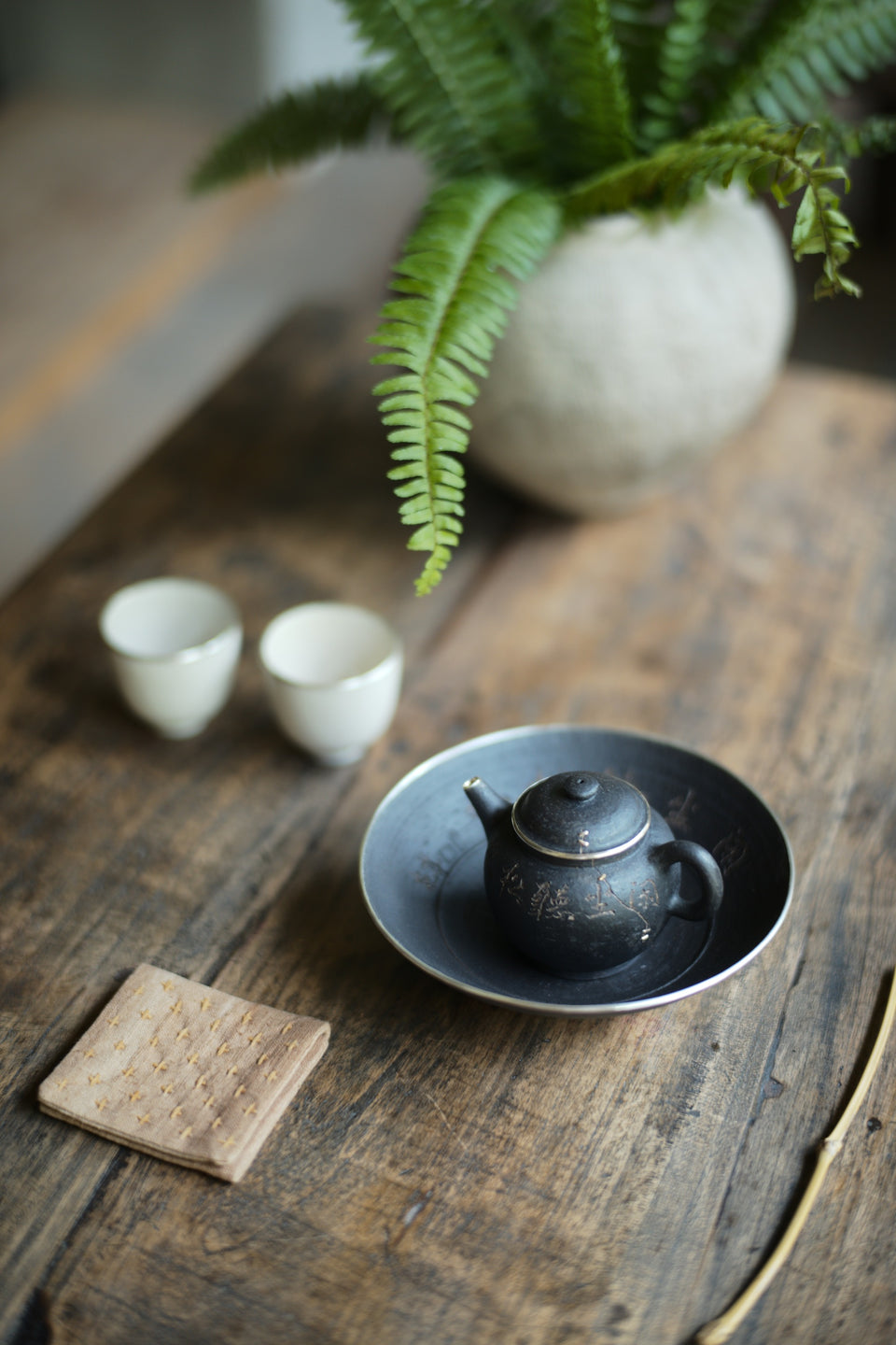 Midnight Black Kintsugi Teapot