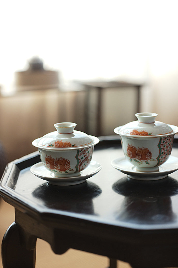 Caihui Pomegranate Porcelain Gaiwan