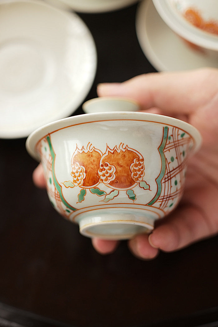 Caihui Pomegranate Porcelain Gaiwan