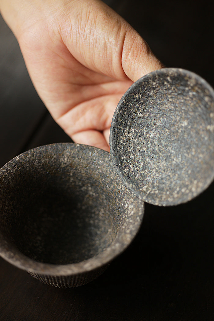 Grooved Natural Earth Gaiwan