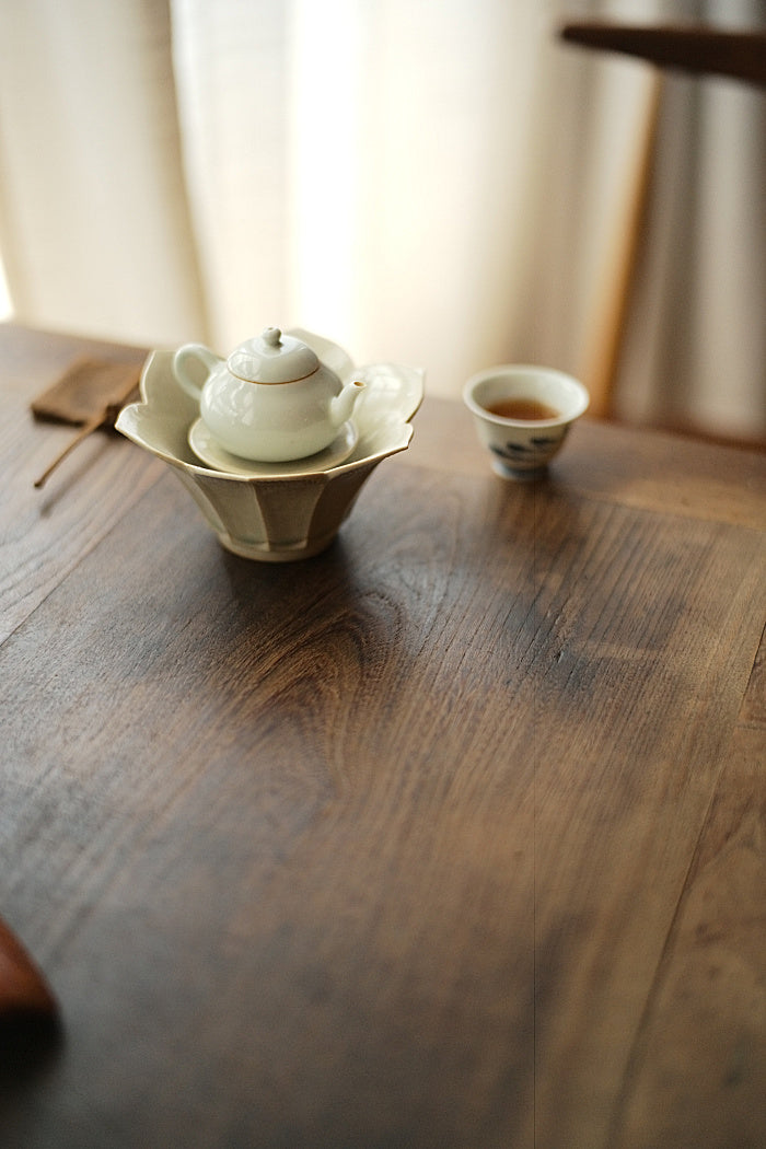 Ceremonial Lotus Two-Piece Hucheng Pot Support