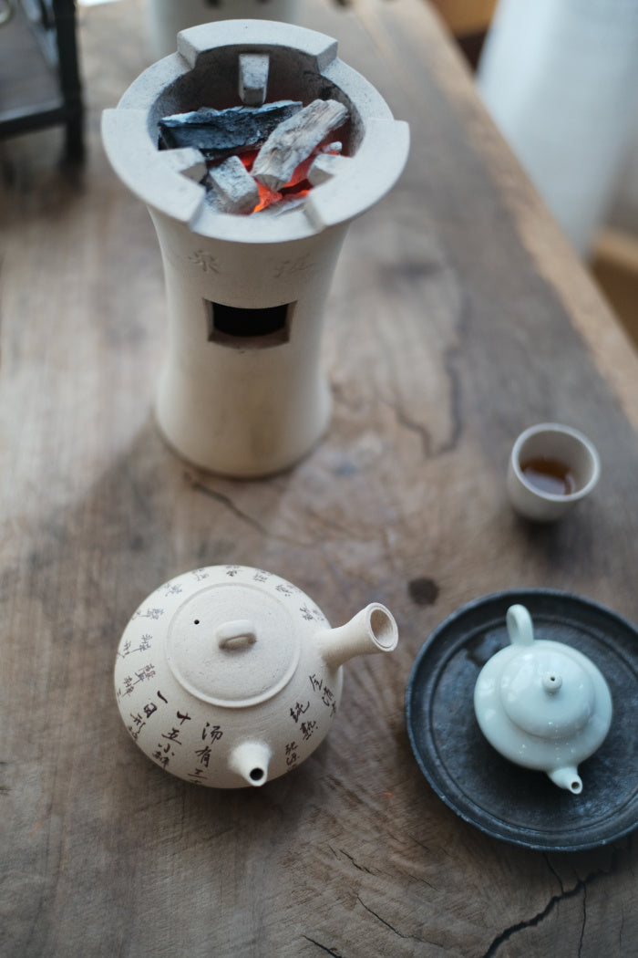 天然ホワイトクレイサイドハンドルティーケトル