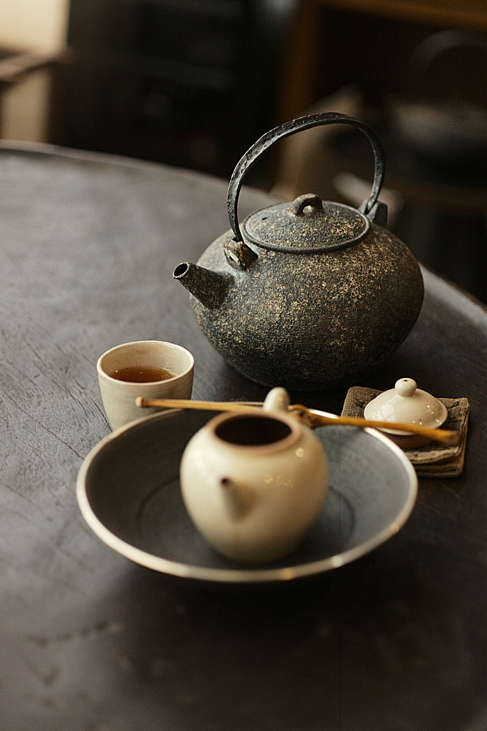 Natural Earth Textured Kettle with Iron Handle