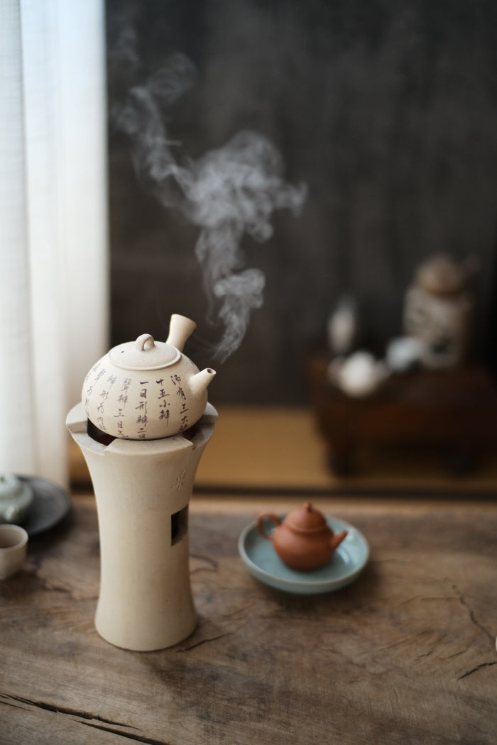 天然ホワイトクレイサイドハンドルティーケトル