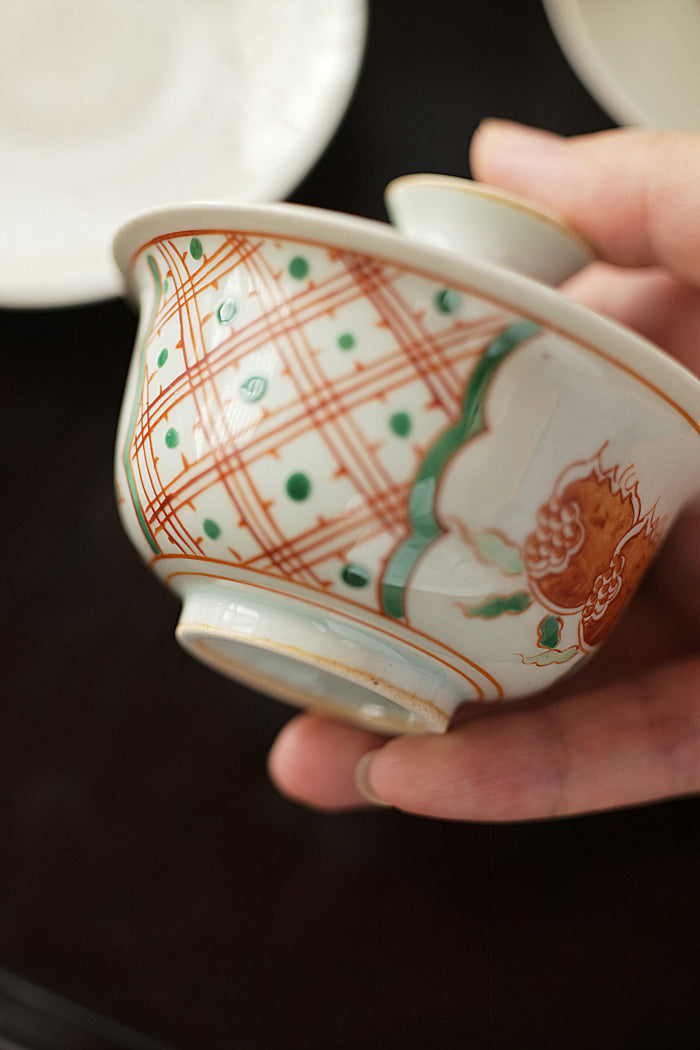 Caihui Pomegranate Porcelain Gaiwan