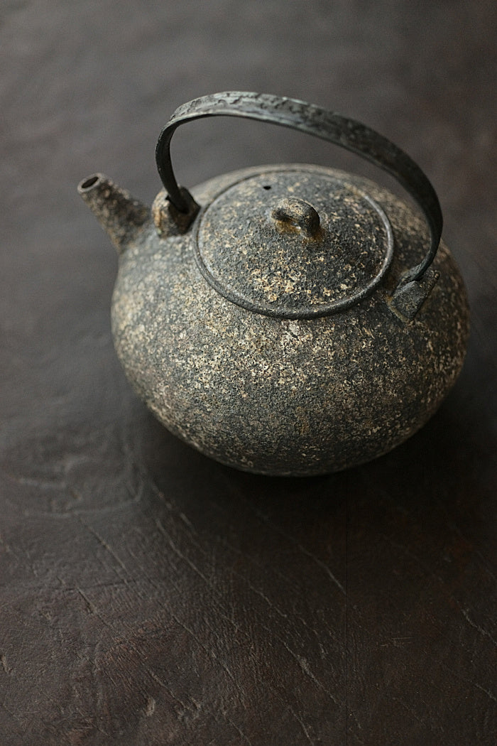 Natural Earth Textured Kettle with Iron Handle