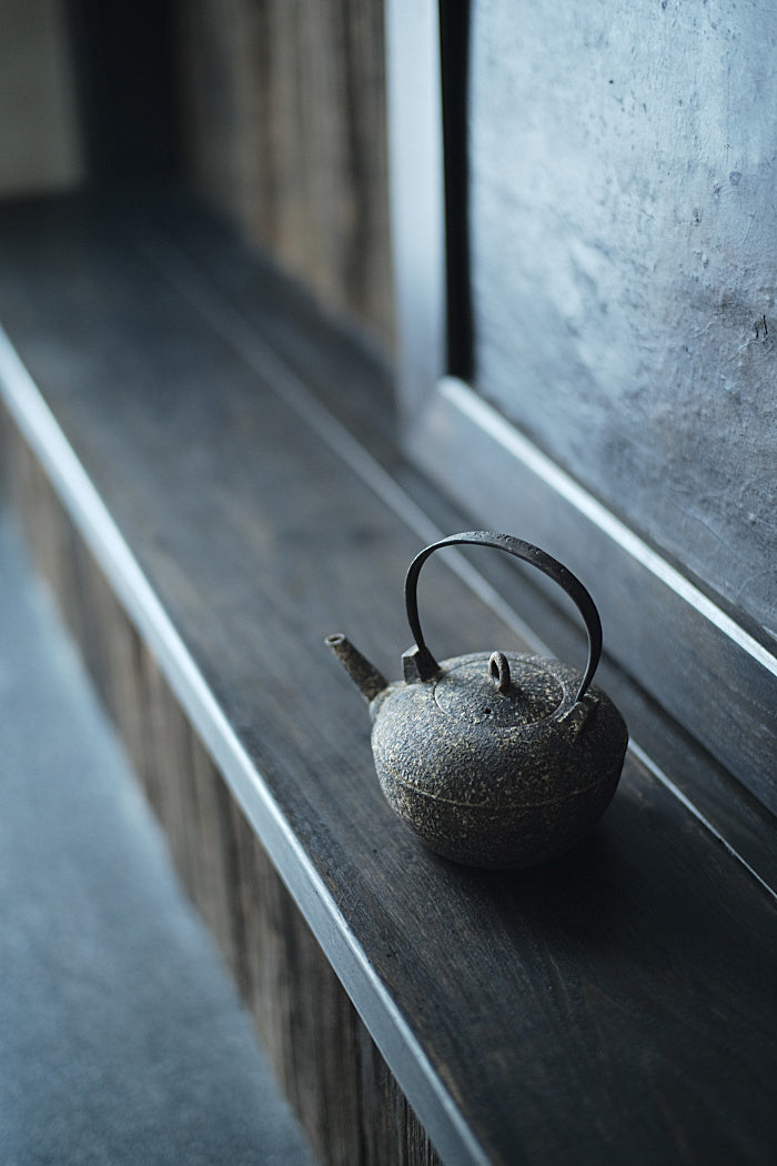Natural Earth Turtle-Back Kettle with Iron Handle