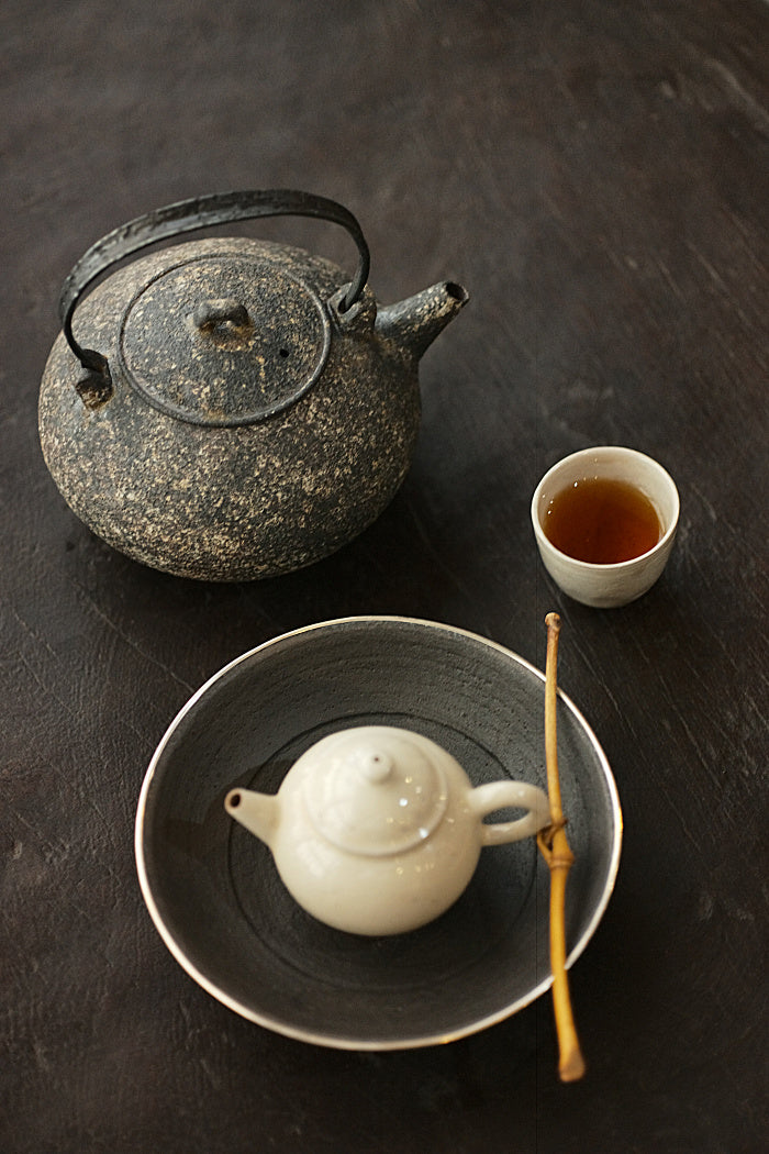 Natural Earth Textured Kettle with Iron Handle