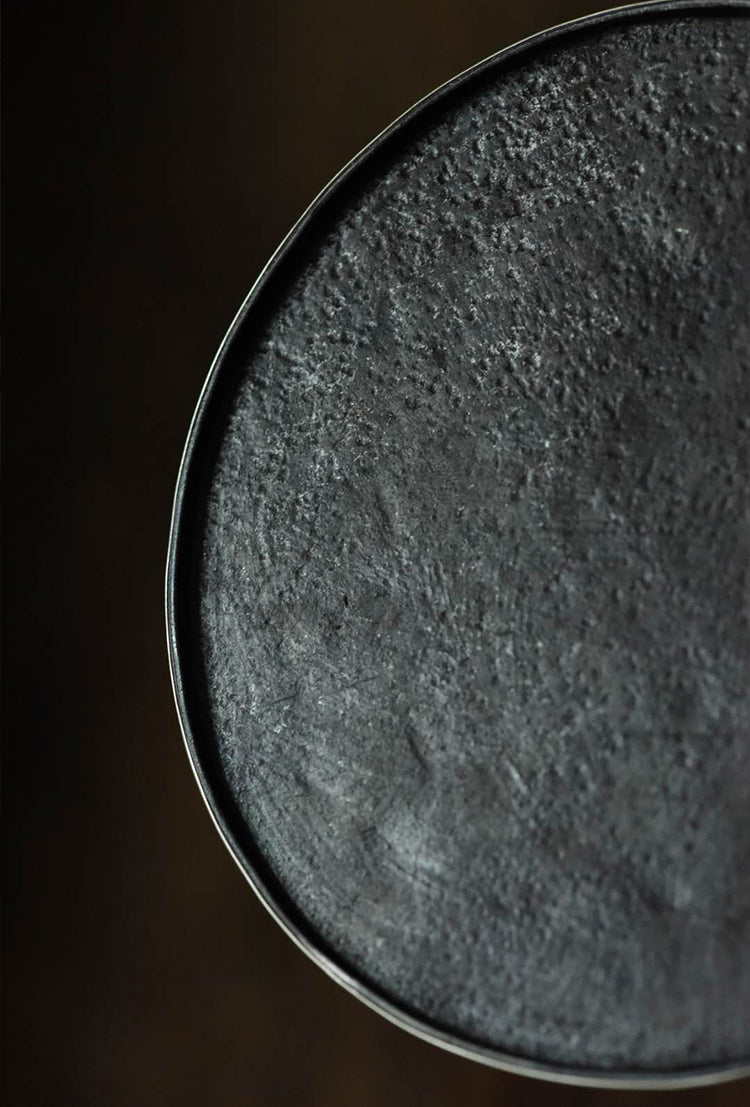 Forged Iron Silver Lining Round Hucheng Tea Tray