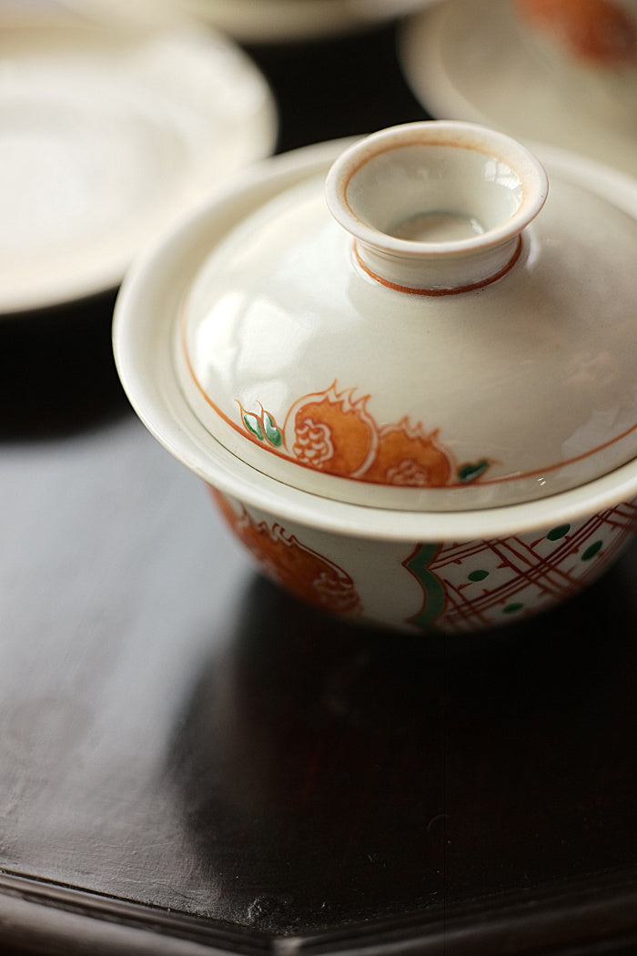 Caihui Pomegranate Porcelain Gaiwan