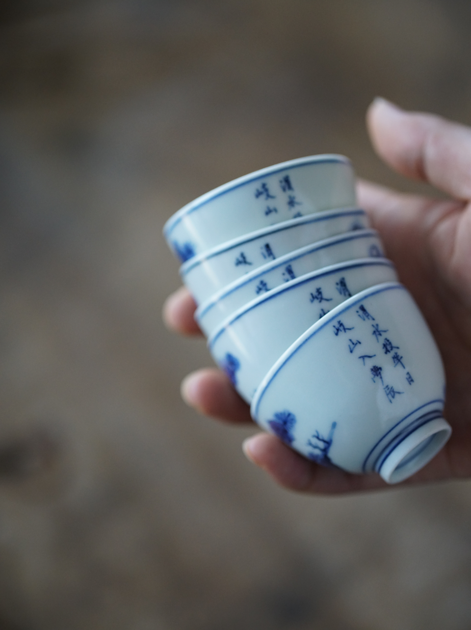 Antique-style Qinghua Blue-white Teacup