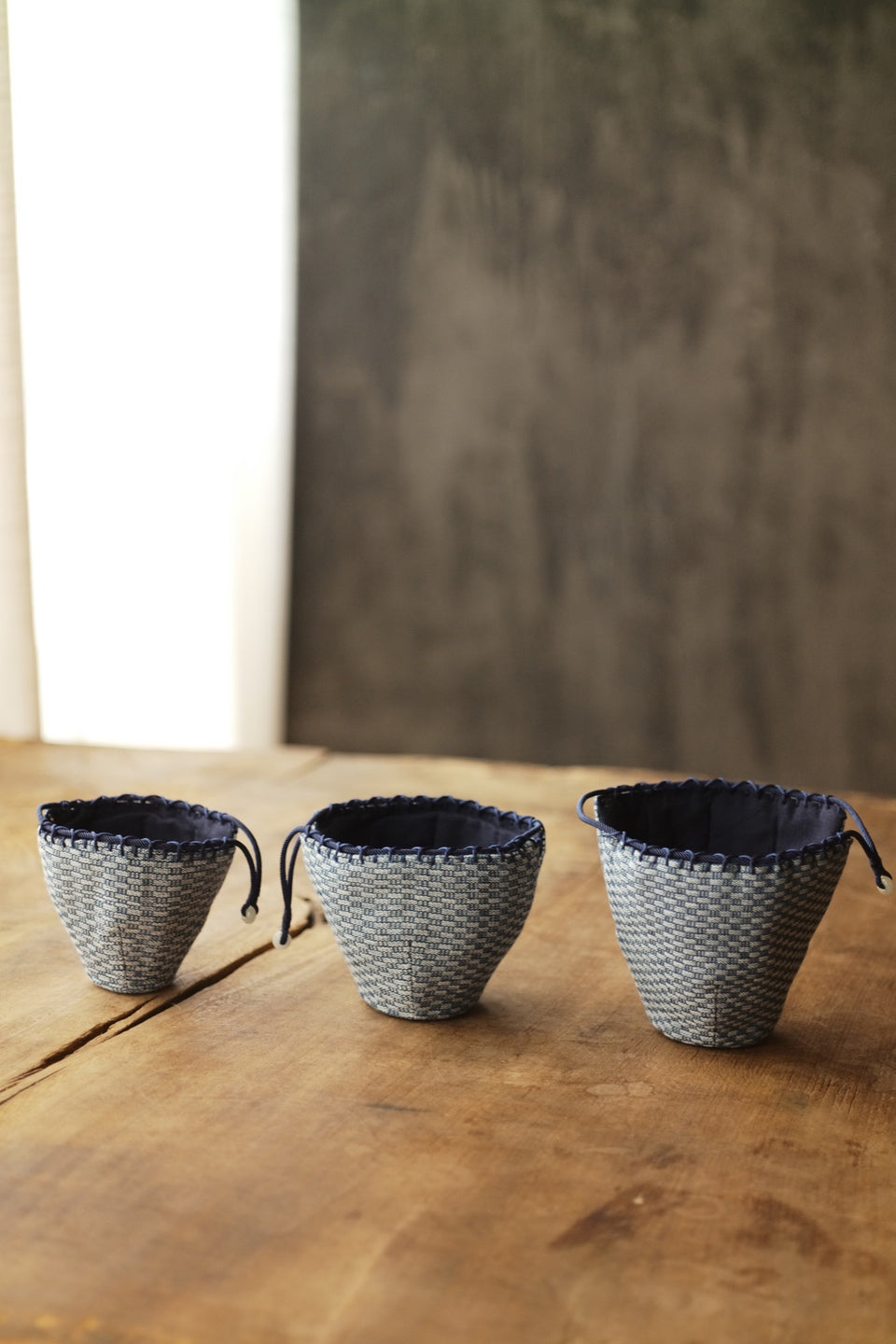 Hand-Woven Tea Set Bags - Blue