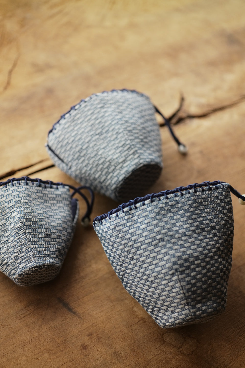 Hand-Woven Tea Set Bags - Blue