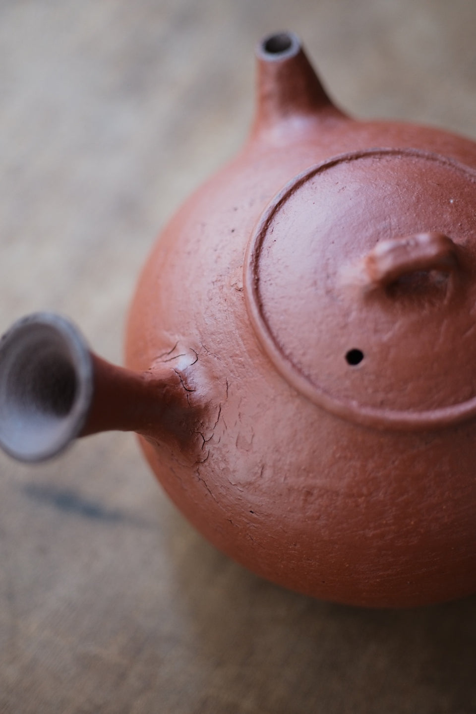 Red Earth Glazed Side-Handle Tea Kettle