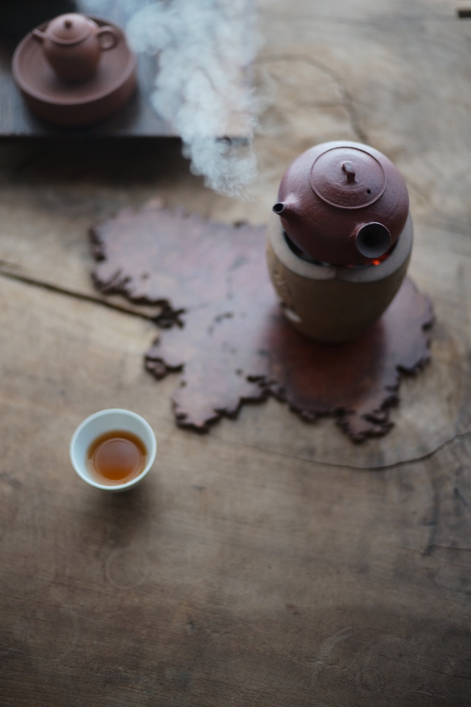 Red Earth Glazed Side-Handle Tea Kettle