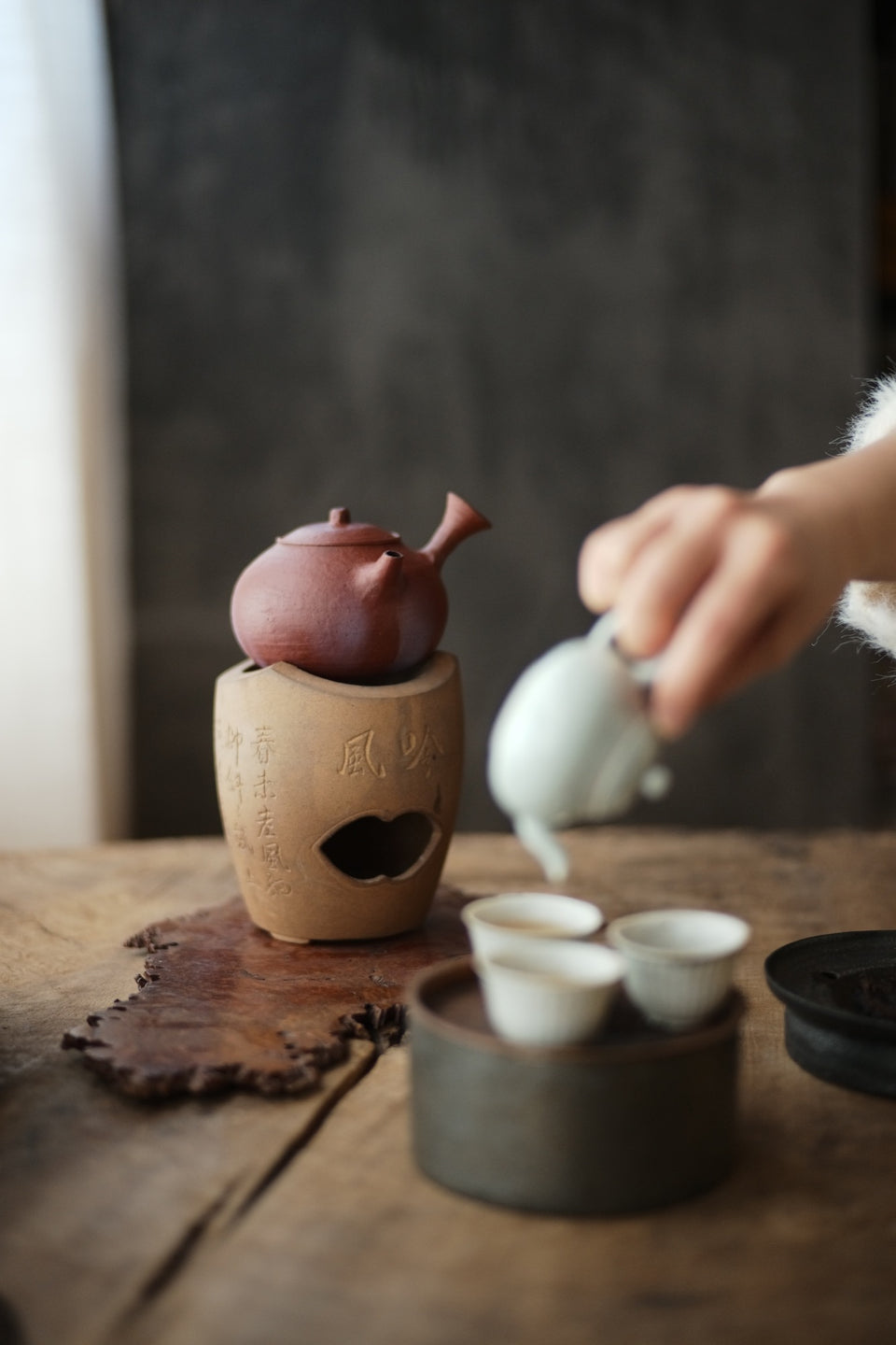 Red Earth Glazed Side-Handle Tea Kettle