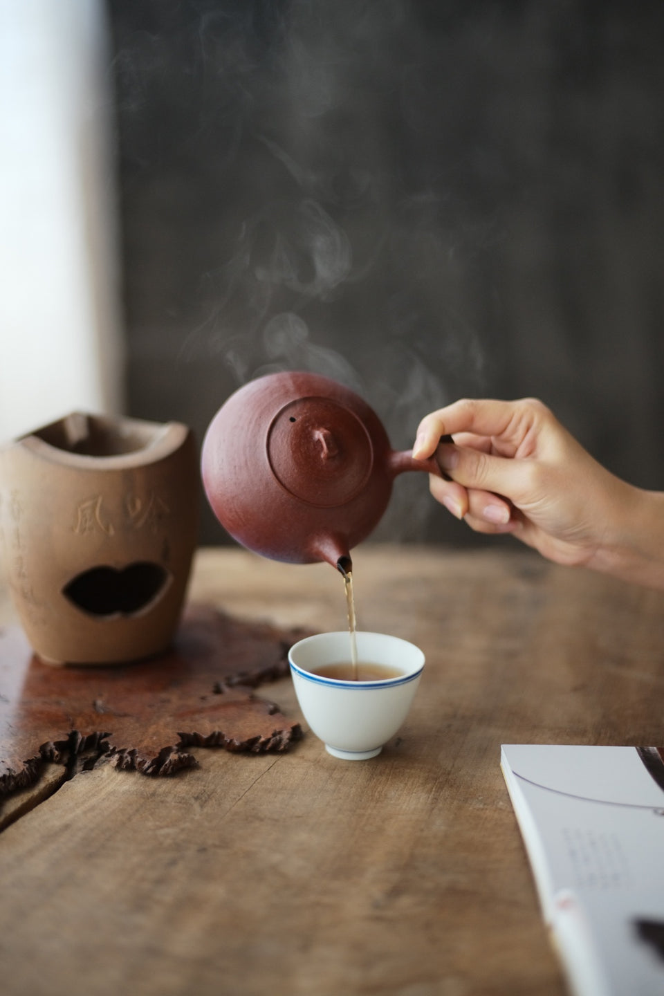 Red Earth Glazed Side-Handle Tea Kettle