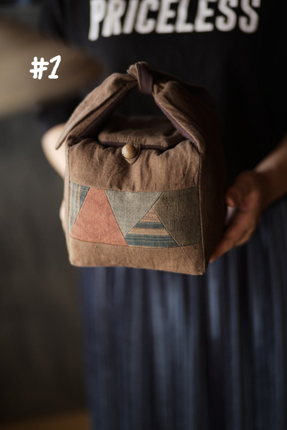 Hand-Woven Patchwork Travel Bag for Teapots and Teacup Set