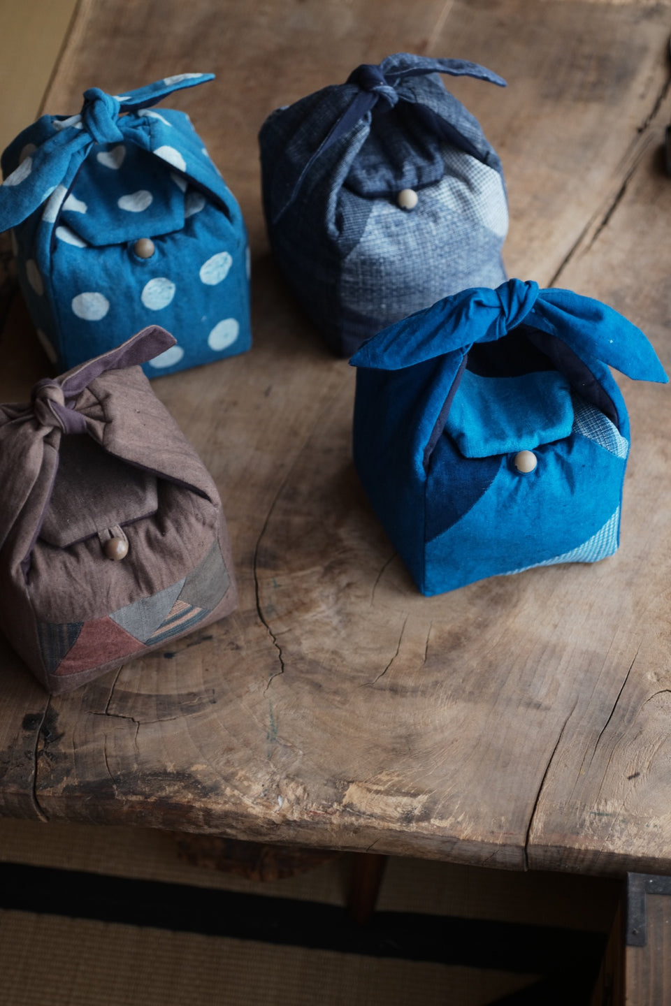 Hand-Woven Patchwork Travel Bag for Teapots and Teacup Set