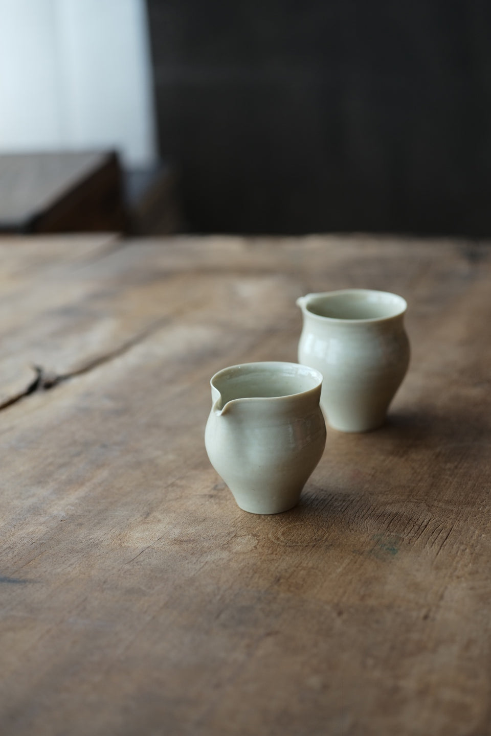 Ash-Fired Off-White Porcelain Gongdaobei Pitcher