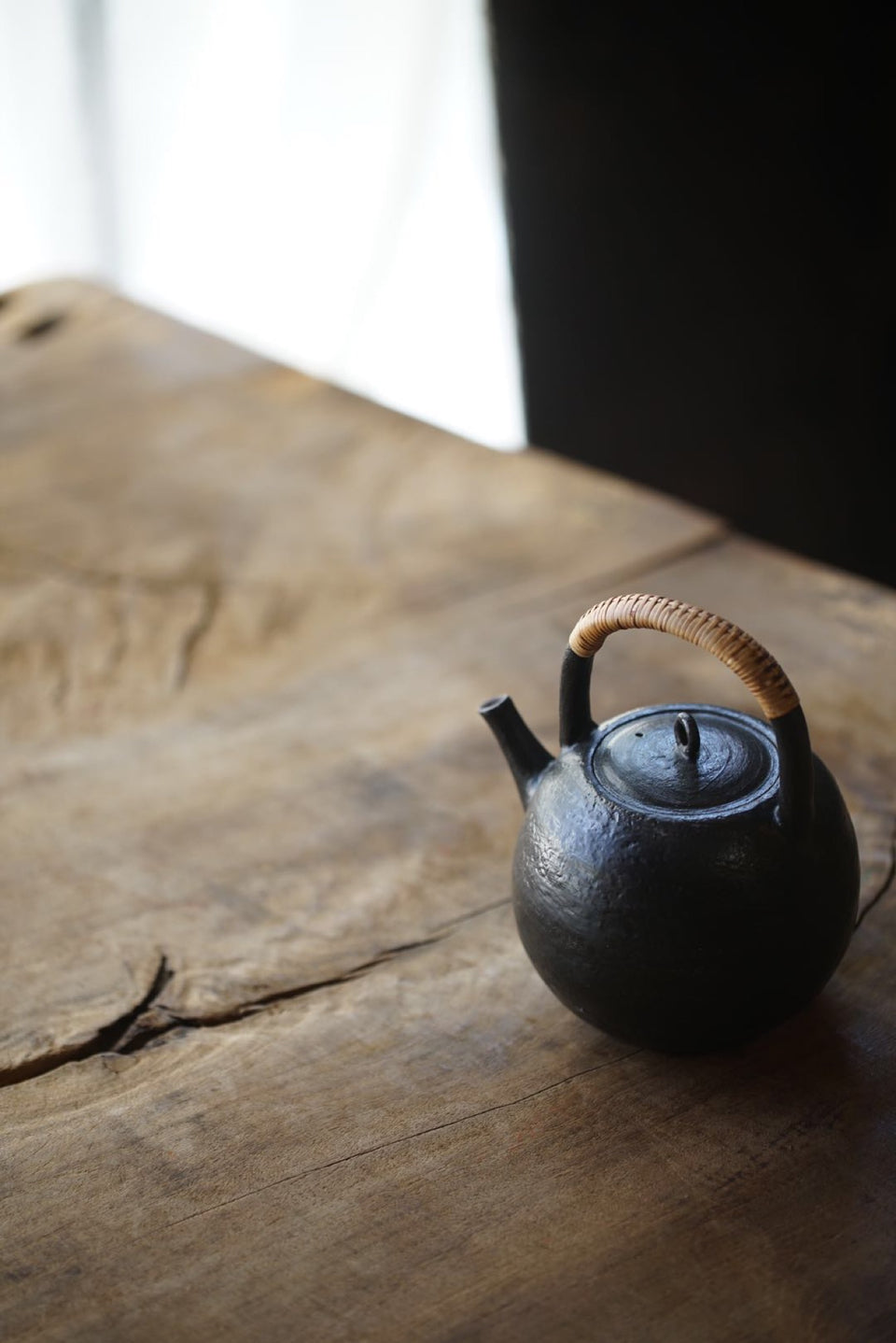 Long-Necked Kettle With Bamboo Skin Handle