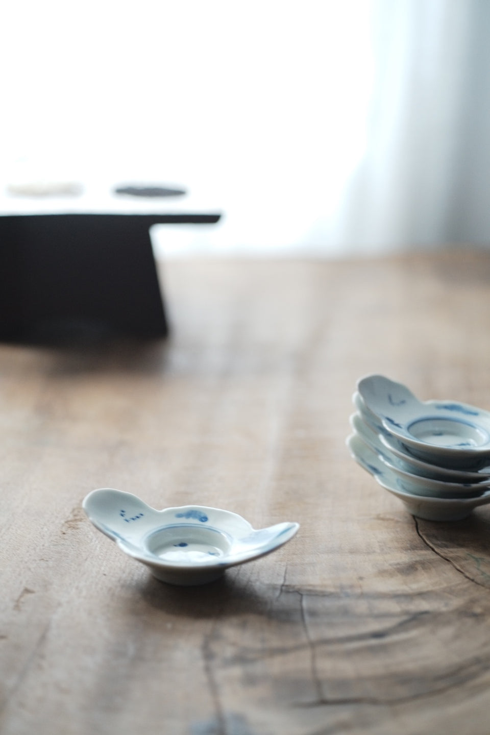 Fishing Man Qinghua Hand-made & Painted Teacup Saucers