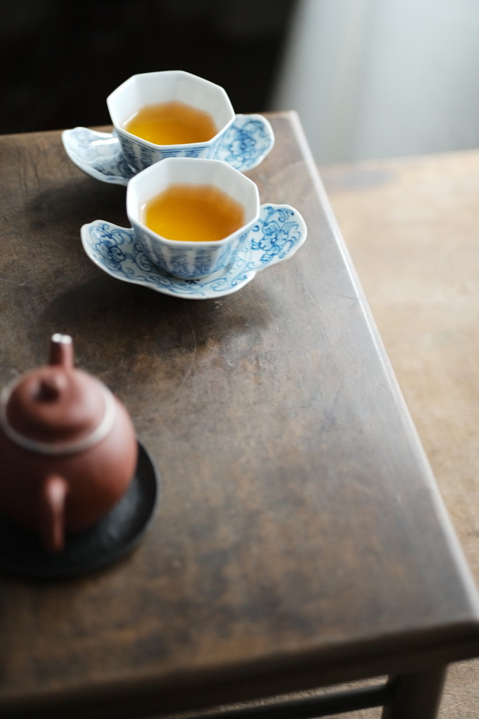 Qinghua Camellia Leaf And Bird Coaster