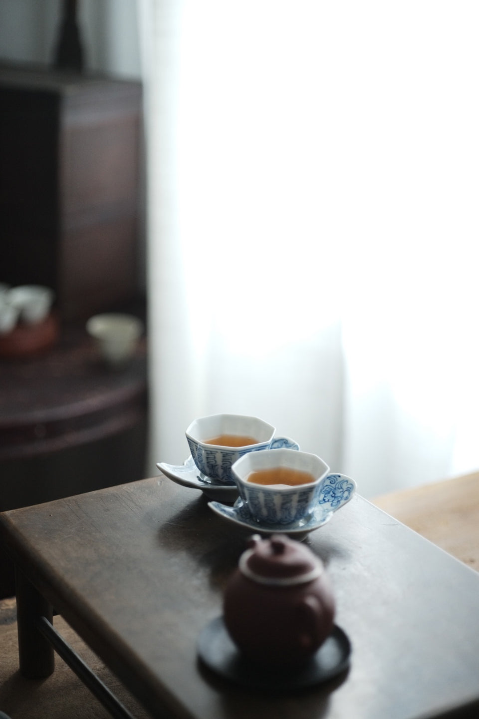 Qinghua Camellia Leaf And Bird Coaster