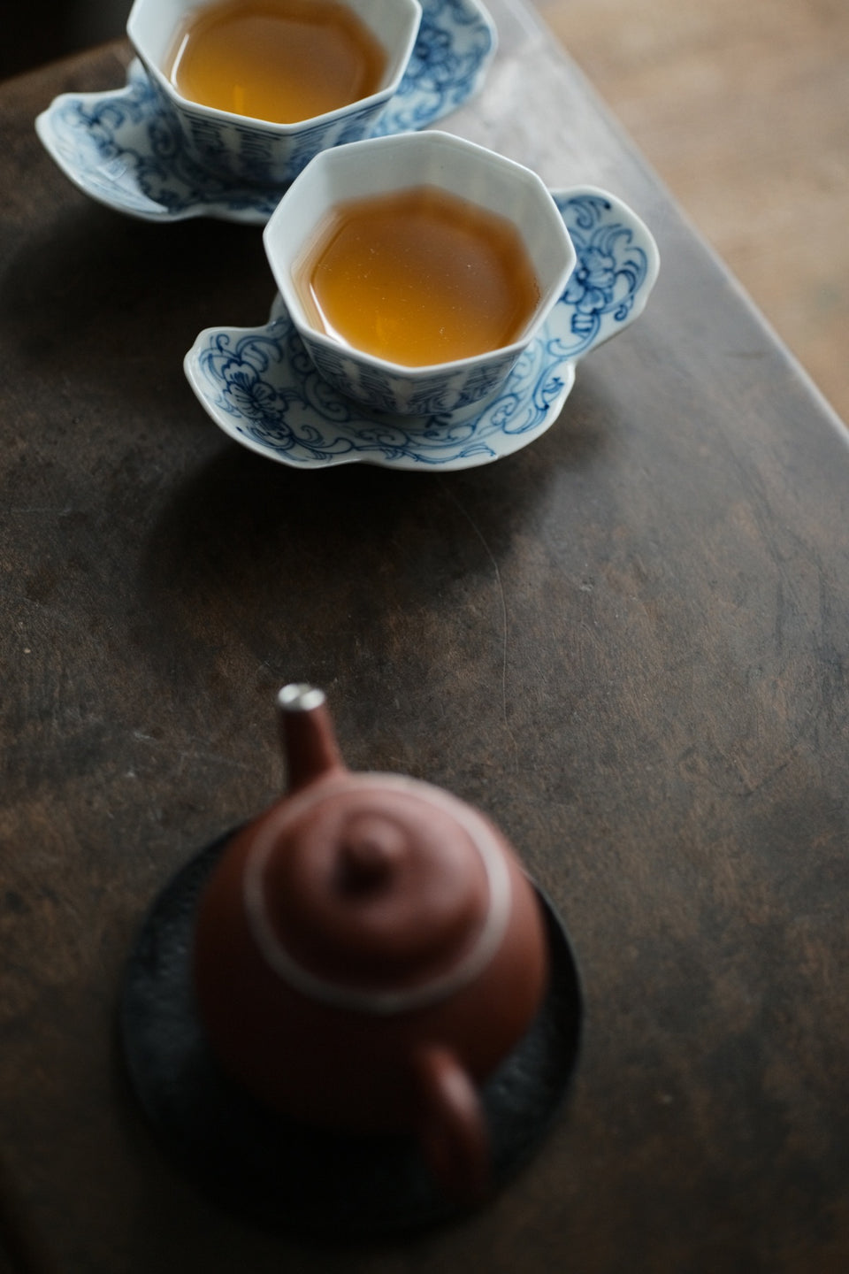 Qinghua Camellia Leaf And Bird Coaster