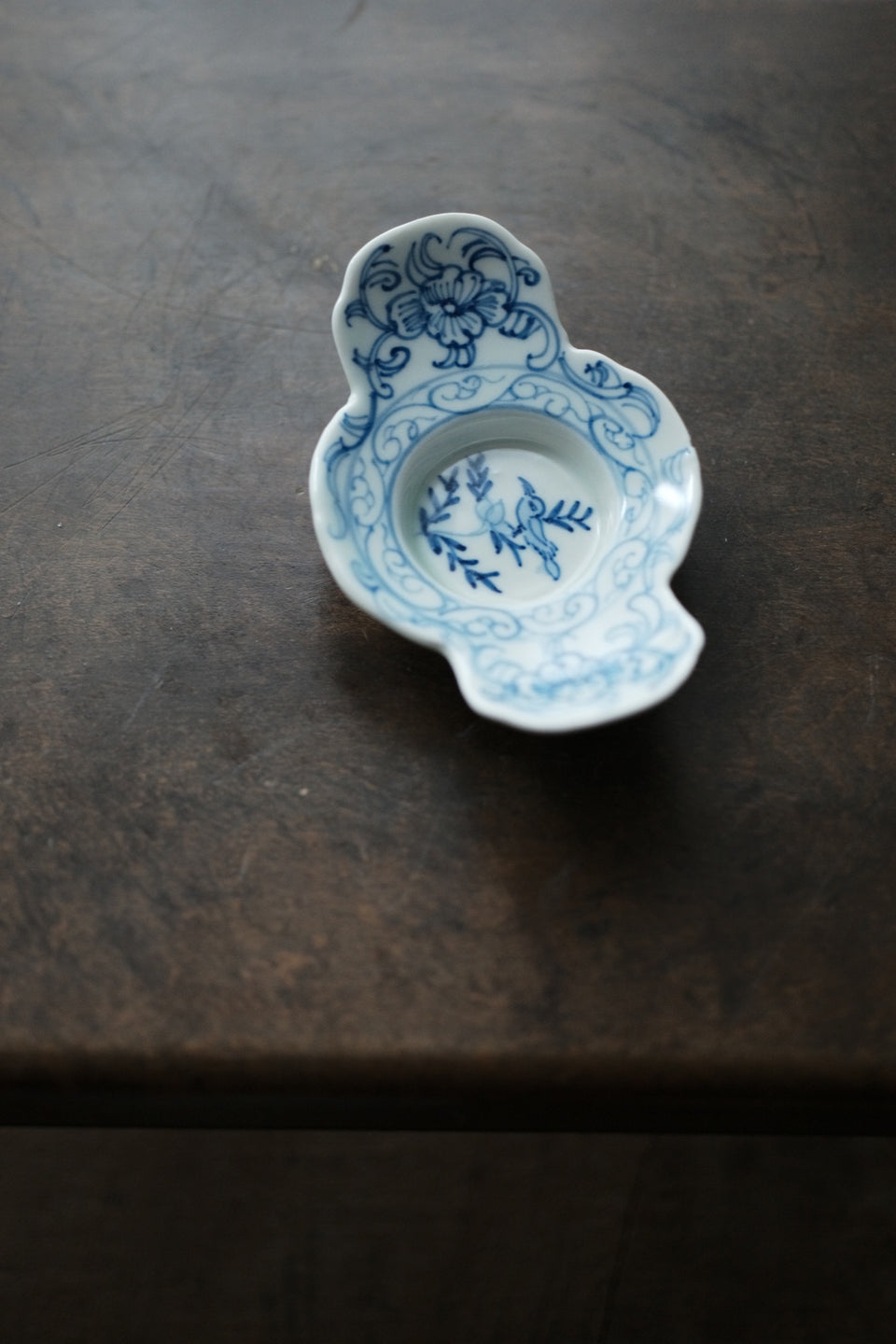 Qinghua Camellia Leaf And Bird Coaster