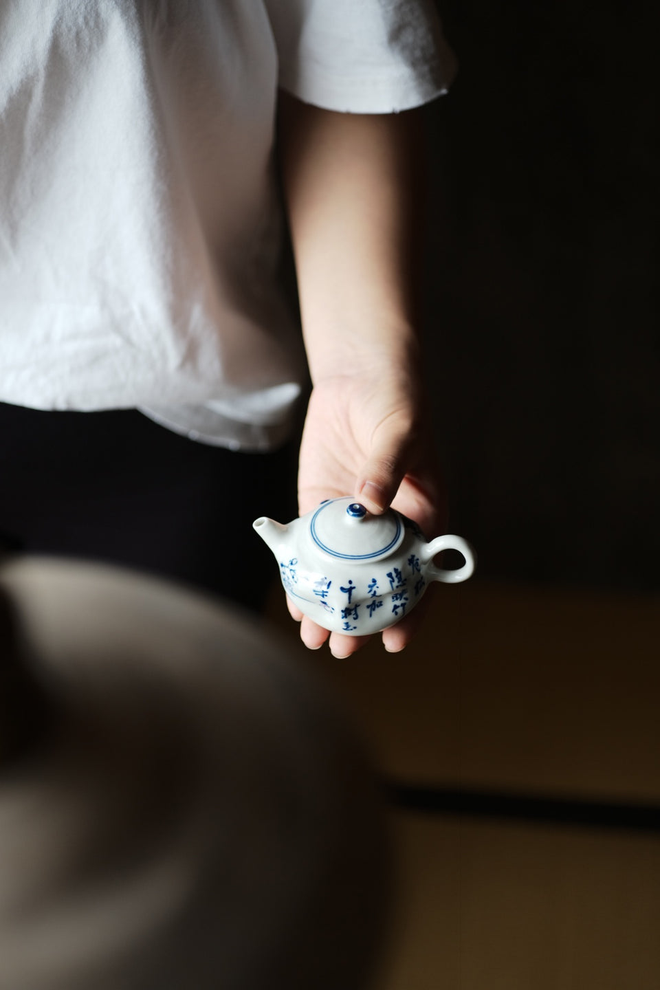 侘び寂び四花青花急須