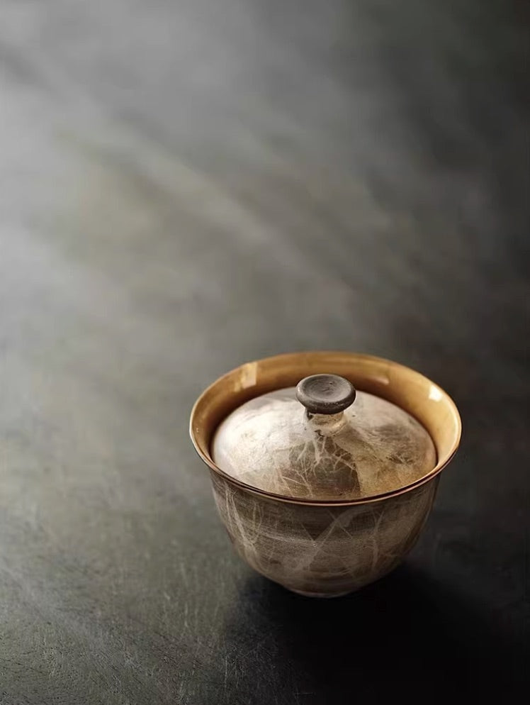"Huang Lian" Gold and Glass Gaiwan