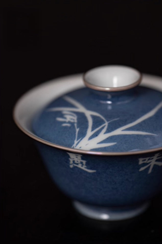 Blue "Sa Lan" Orchid Gaiwan