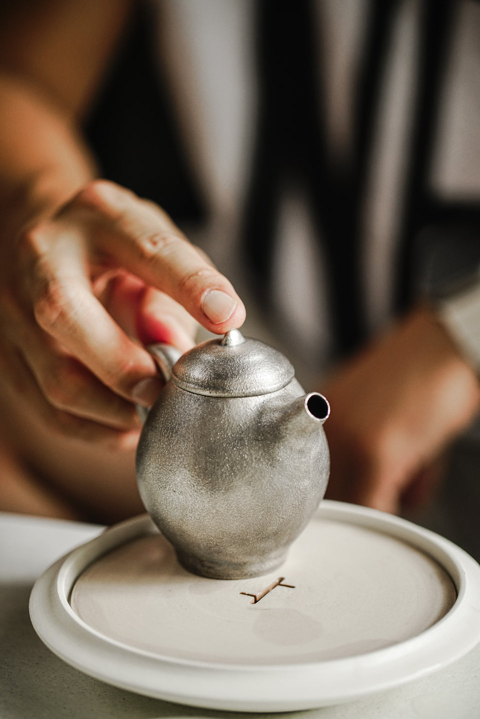 Plump Silver Modern Teapot for Oolong Tea & Yancha