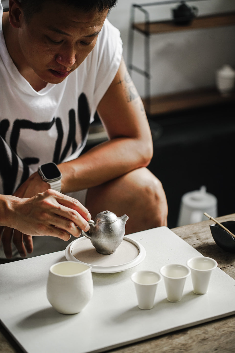 Plump Silver Modern Teapot for Oolong Tea & Yancha