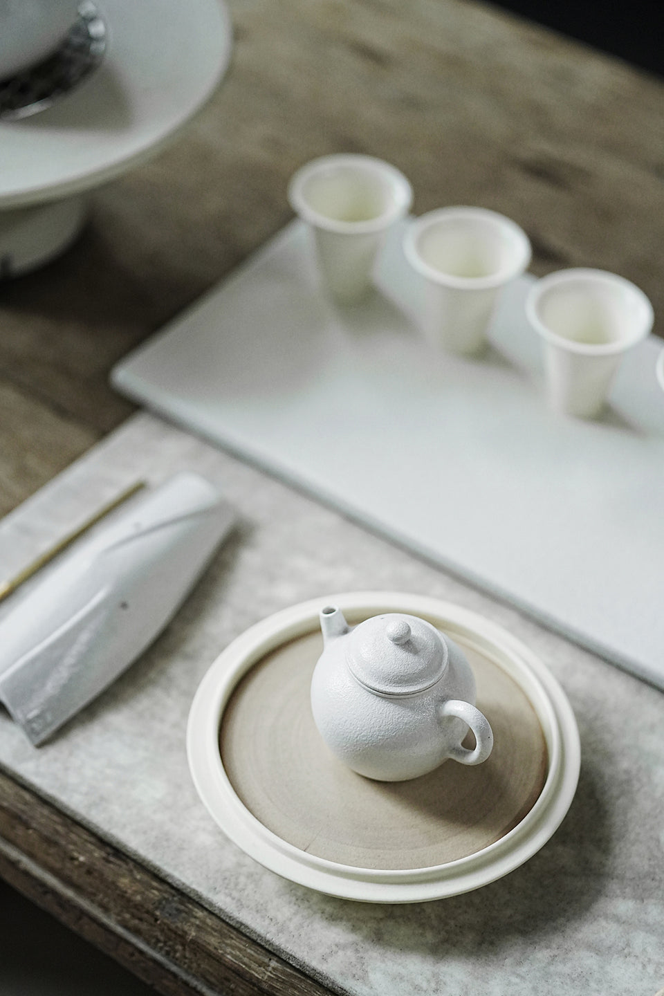 Matte White "Egg-Shaped" Teapot