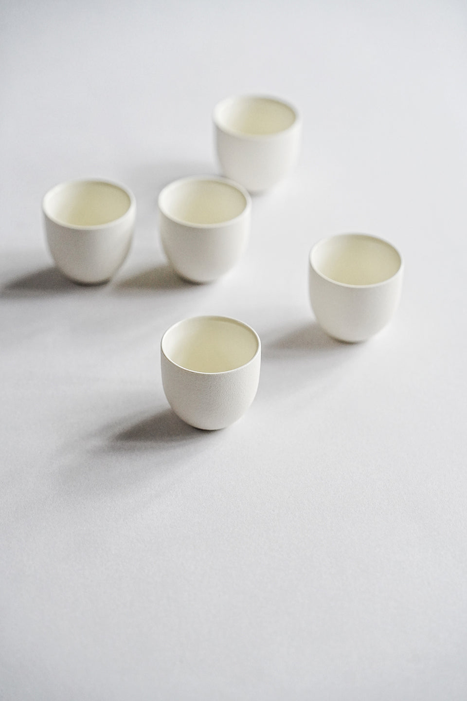 Eggshell White Teacup, Set of 5