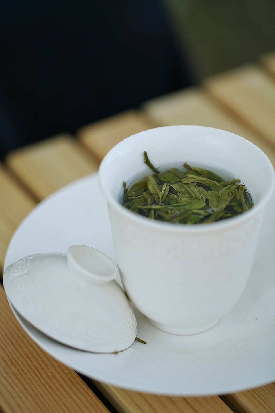 White Huiwen-Pattern Gaiwan