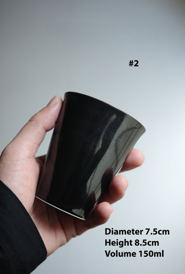 Ink-Black Minimalist Ceramic Coffee Cup