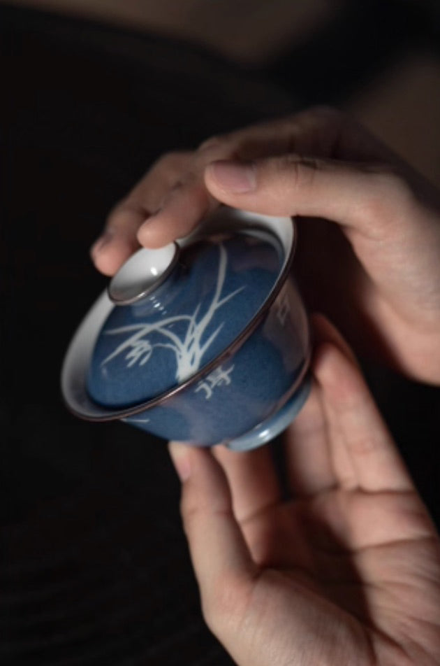 Blue "Sa Lan" Orchid Gaiwan