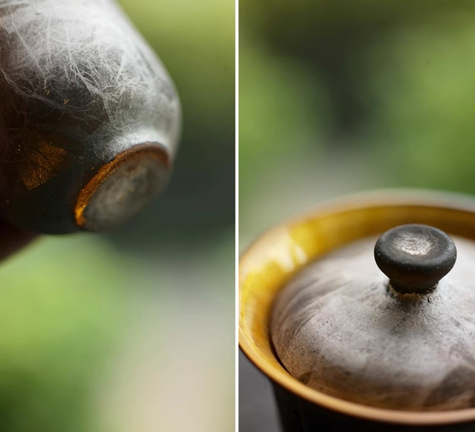 "Huang Lian" Gold and Glass Gaiwan