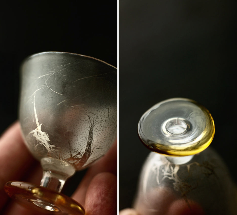 Winter Frost Series Silver Mist Footed Glass Teacup