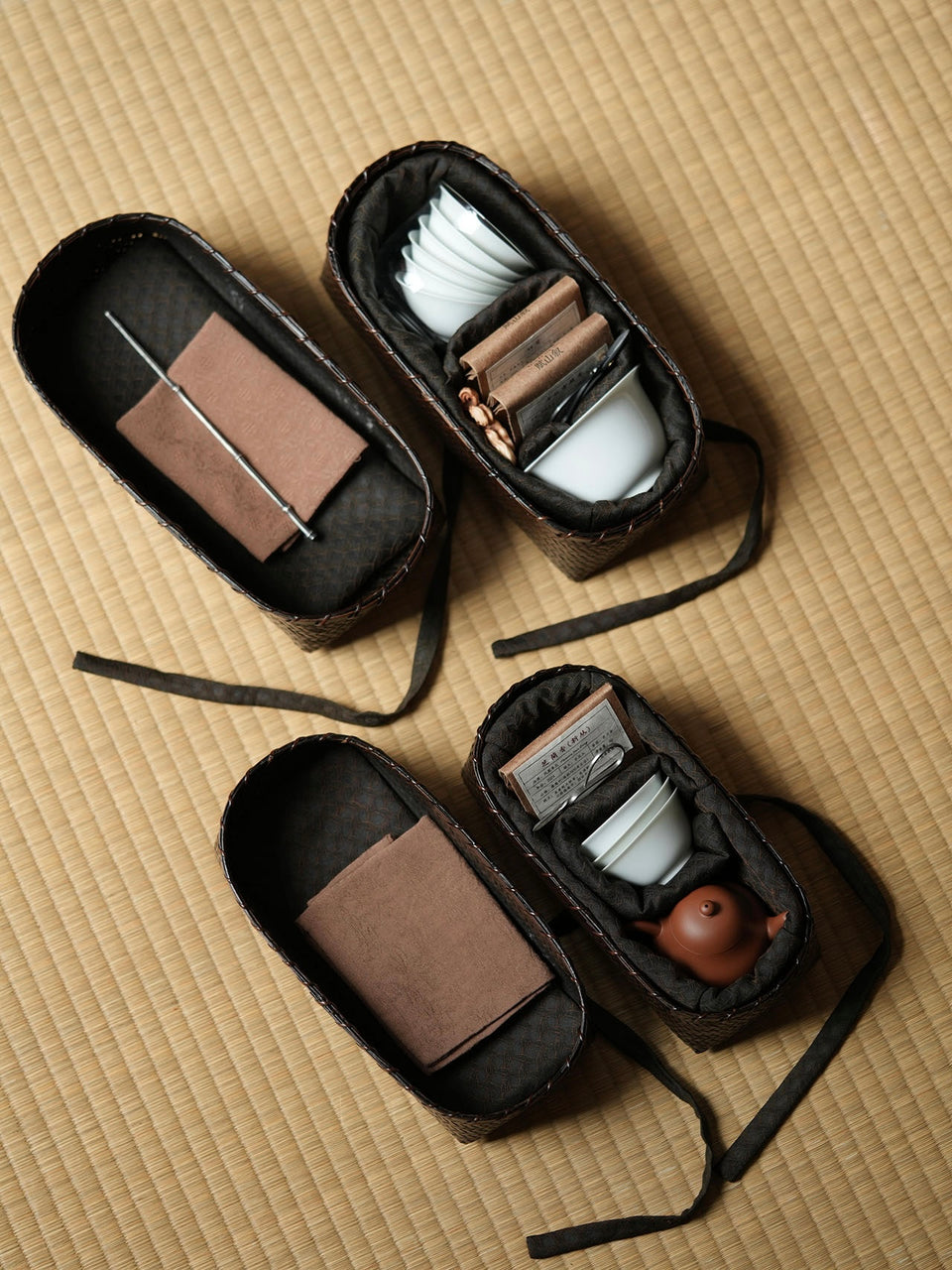 Handwoven Bamboo  Travel Tea Case