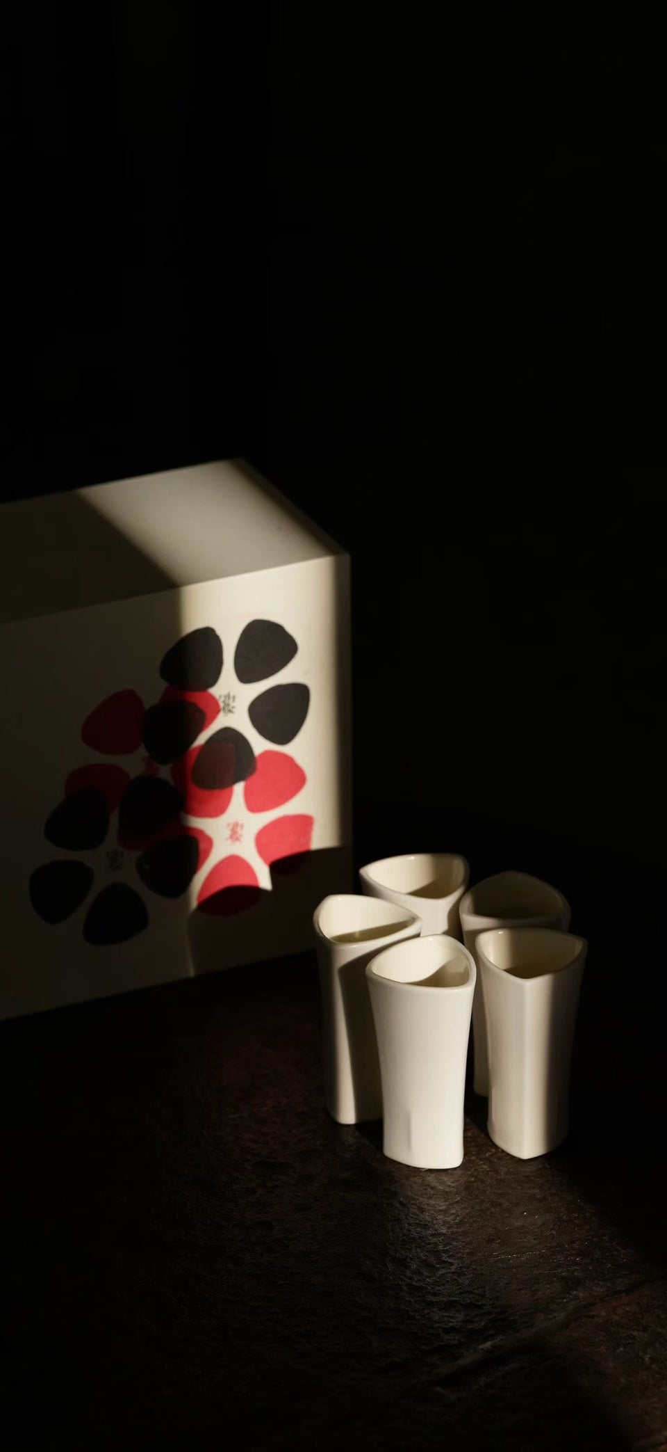 Tall White Teacups - "Flower Set"