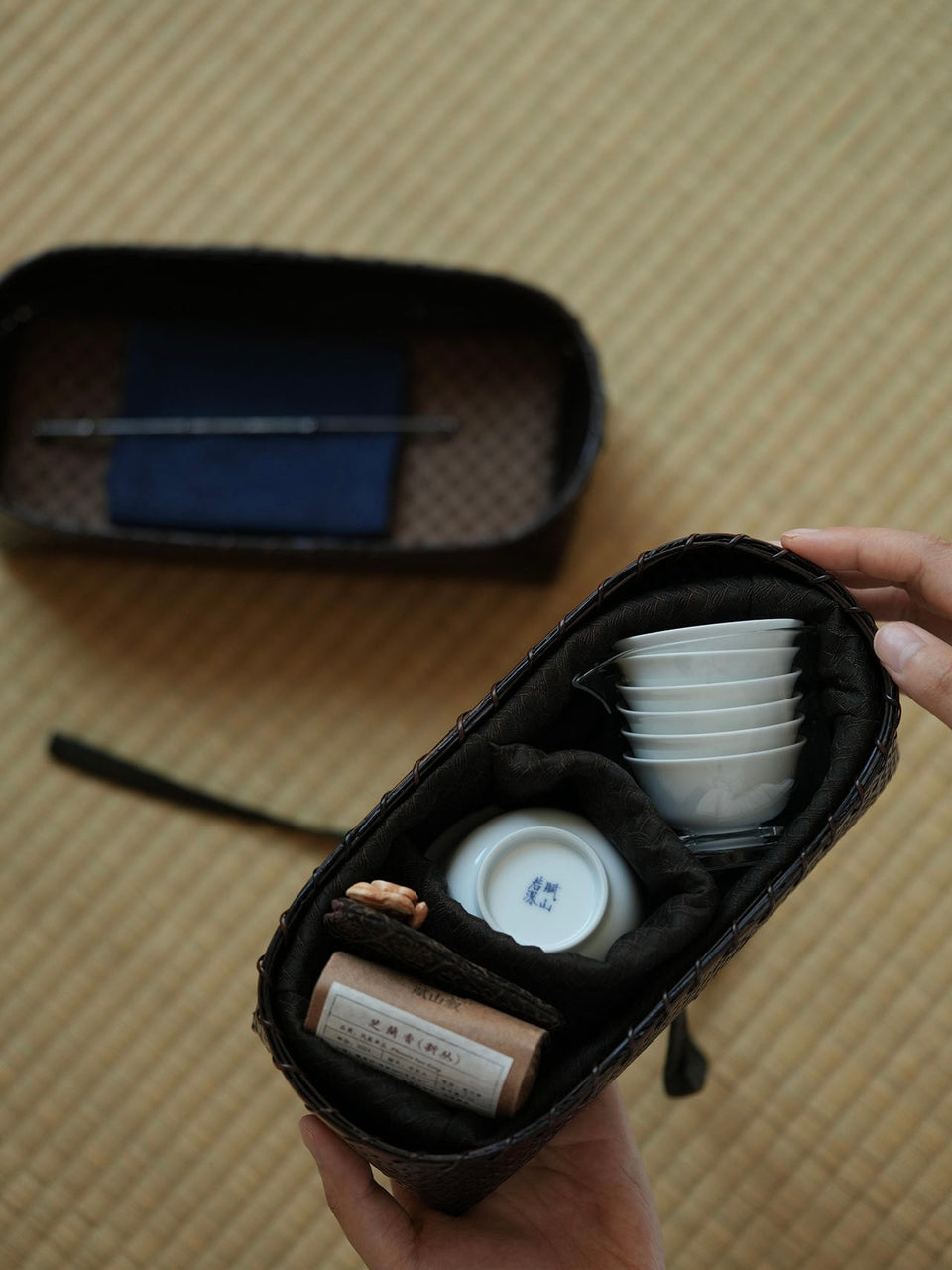 Handwoven Bamboo  Travel Tea Case