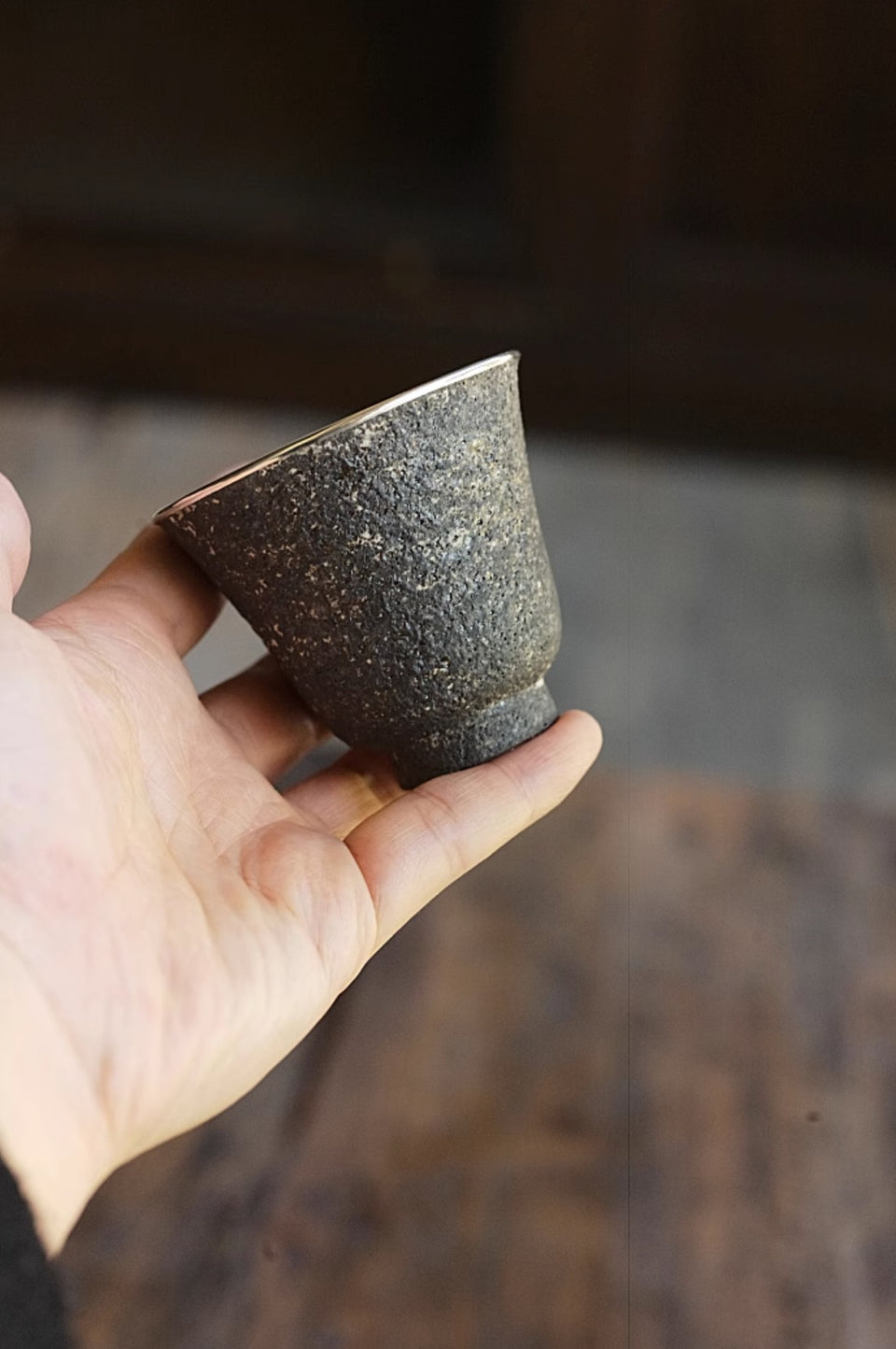 "Clay-Wrapped" Silver Rim Host Cup